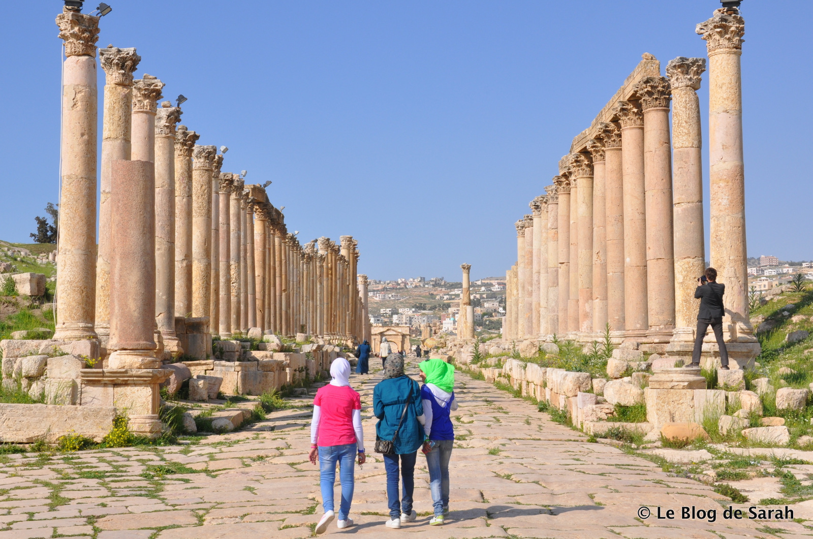 jerash jordanie colonnes